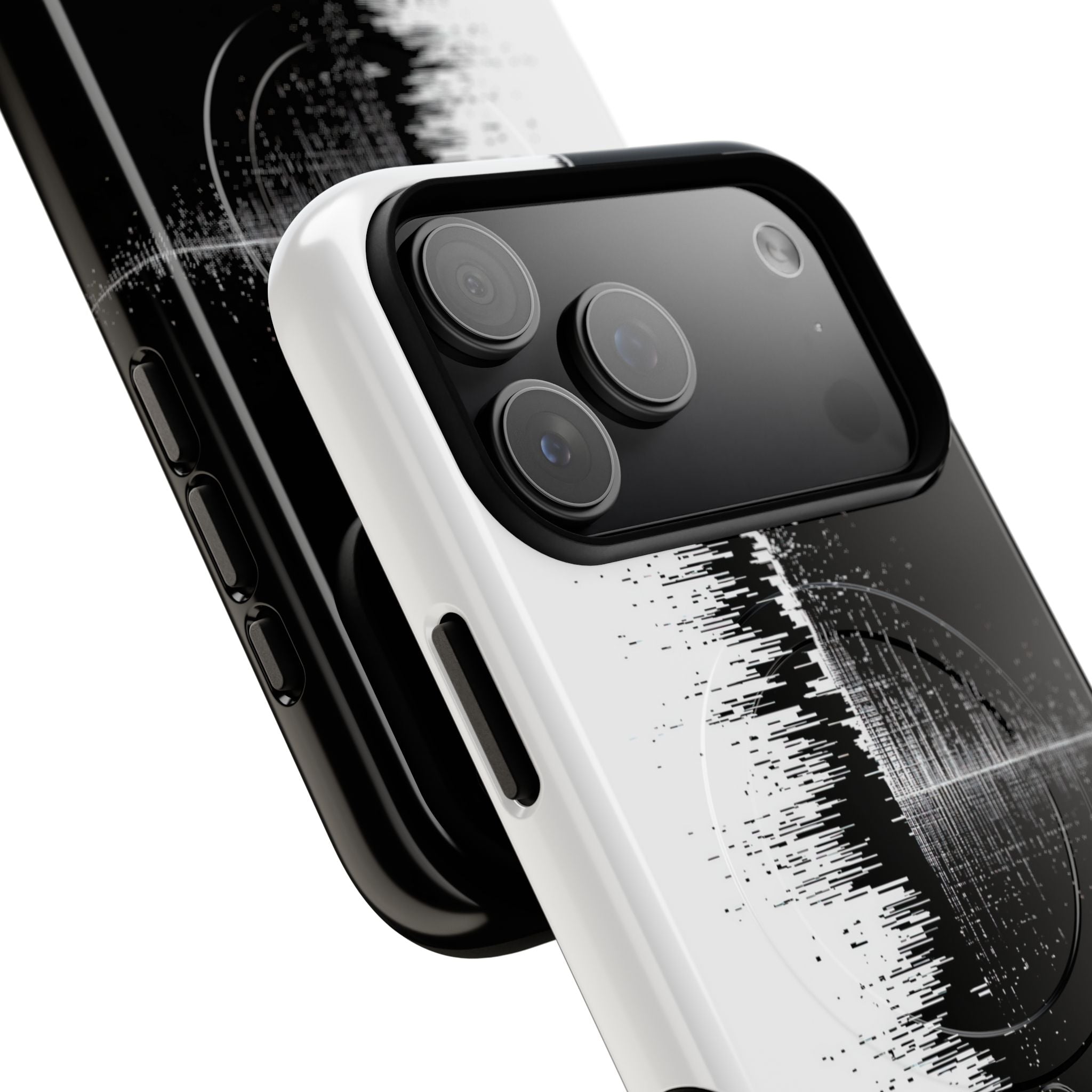 Black Tough 2.0 Magsafe Phone Case for iPhone - Static Signal Split