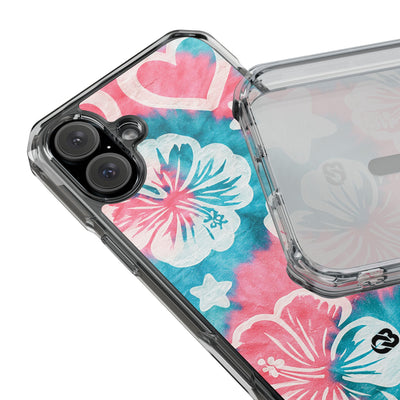 Tropical Hibiscus Bloom · Clear Impact Magnetic Phone Case for iPhone · Teal