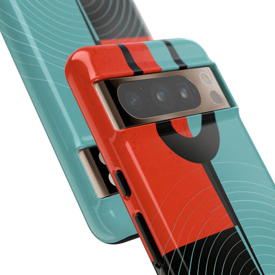 Teal Tough Phone Case for Google Pixel - Sonic Static Split