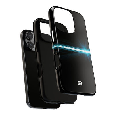 Blue Tough Phone Case for iPhone - Electric Cyan Ray