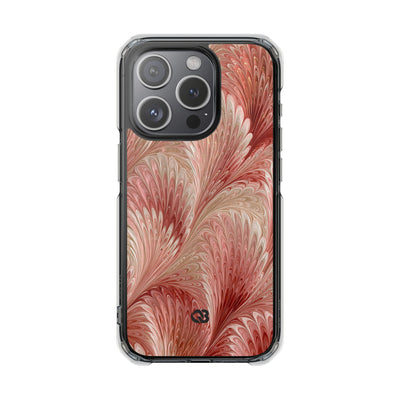 Blush Petal Plume · Clear Impact Magnetic Phone Case for iPhone · Pink