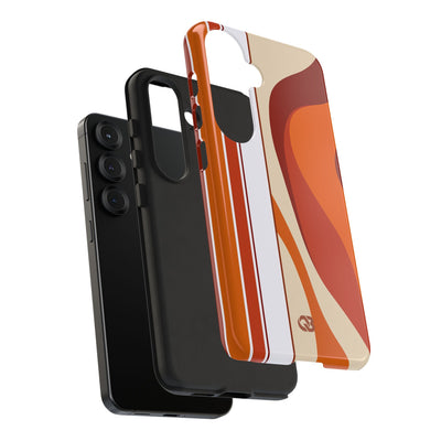 Orange Tough Phone Case for Samsung - Terracotta Metro Line