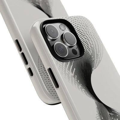 White Tough Phone Case for iPhone - Linear Torsion Grid