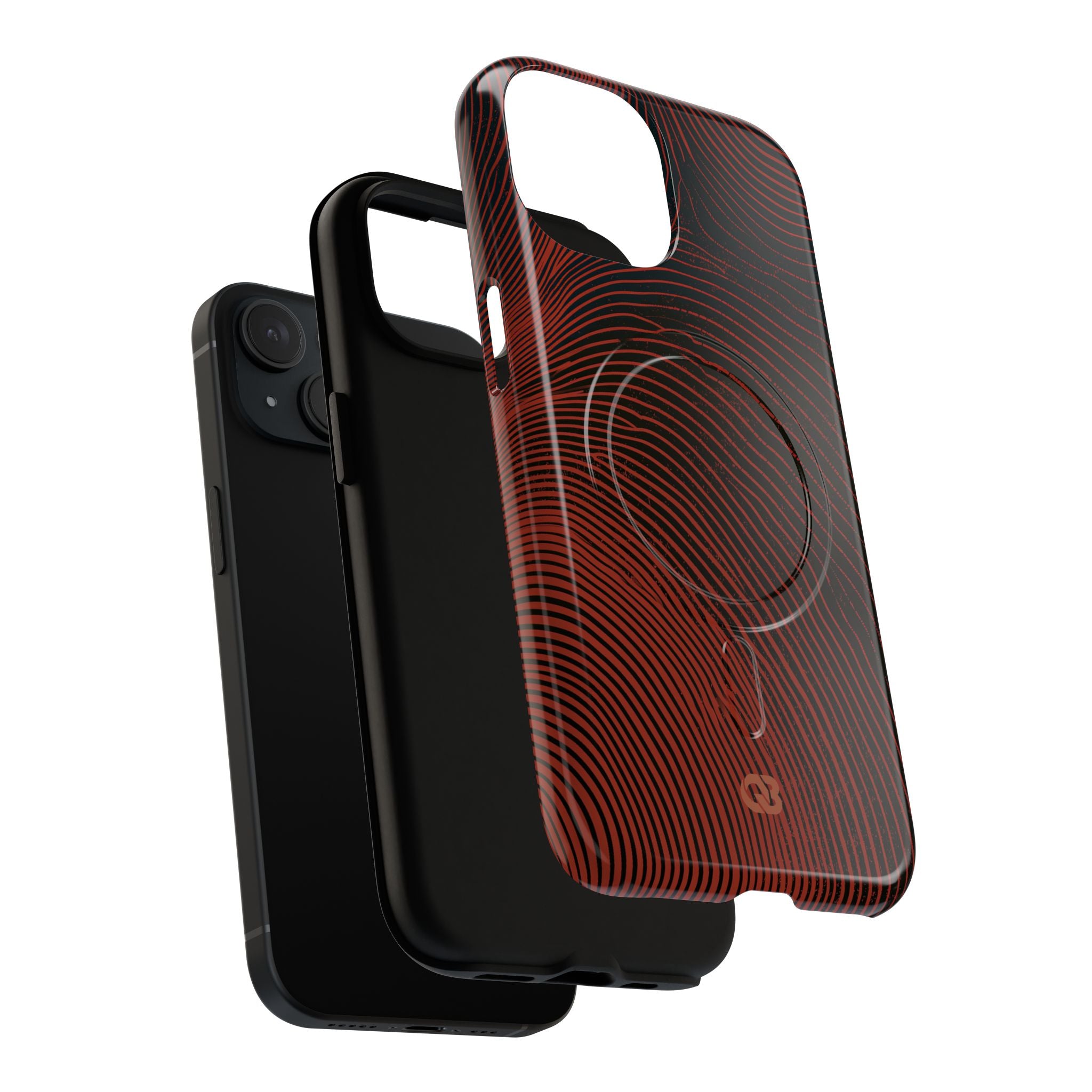 Red Tough 2.0 Magsafe Phone Case for iPhone - Terracotta Nerve Map