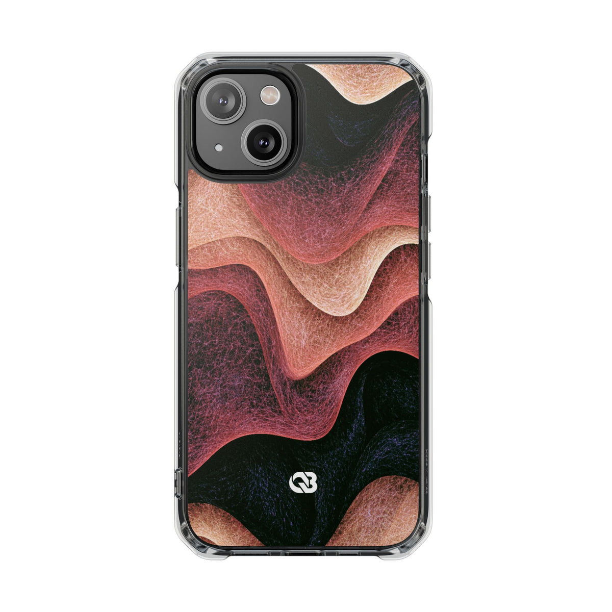 Rose Contour Waves · Clear Impact Magnetic Phone Case for iPhone · Pink