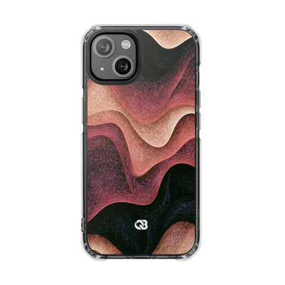 Rose Contour Waves · Clear Impact Magnetic Phone Case for iPhone · Pink