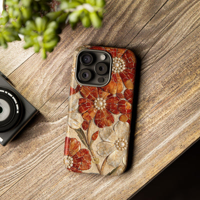 Carnelian Pearl Bloom · Tough Phone Case for iPhone · Orange
