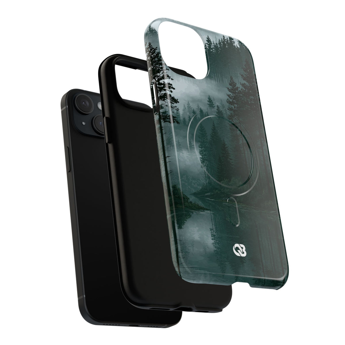 Misty Pine Reflections · Tough 2.0 Magnetic Phone Case for iPhone · Green