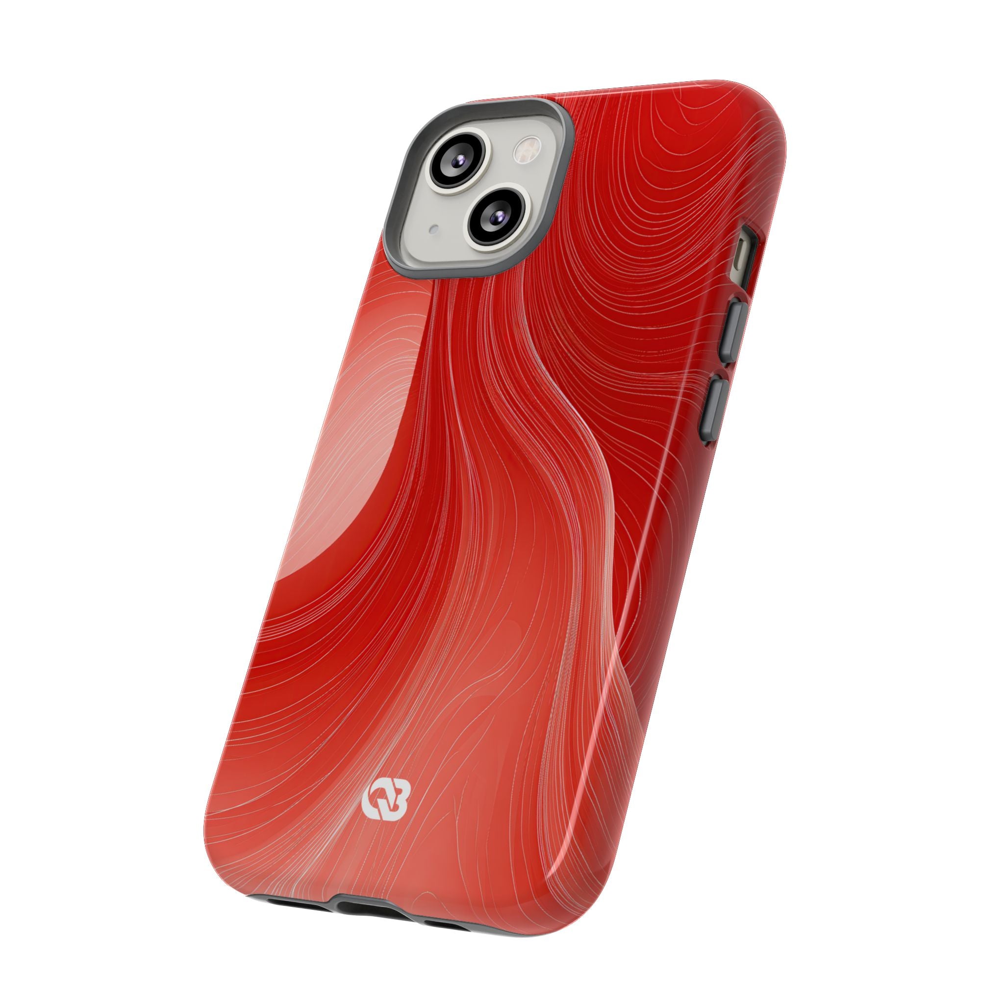 Red Tough Phone Case for iPhone - Crimson Silk Strands