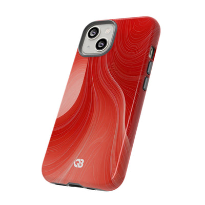 Red Tough Phone Case for iPhone - Crimson Silk Strands