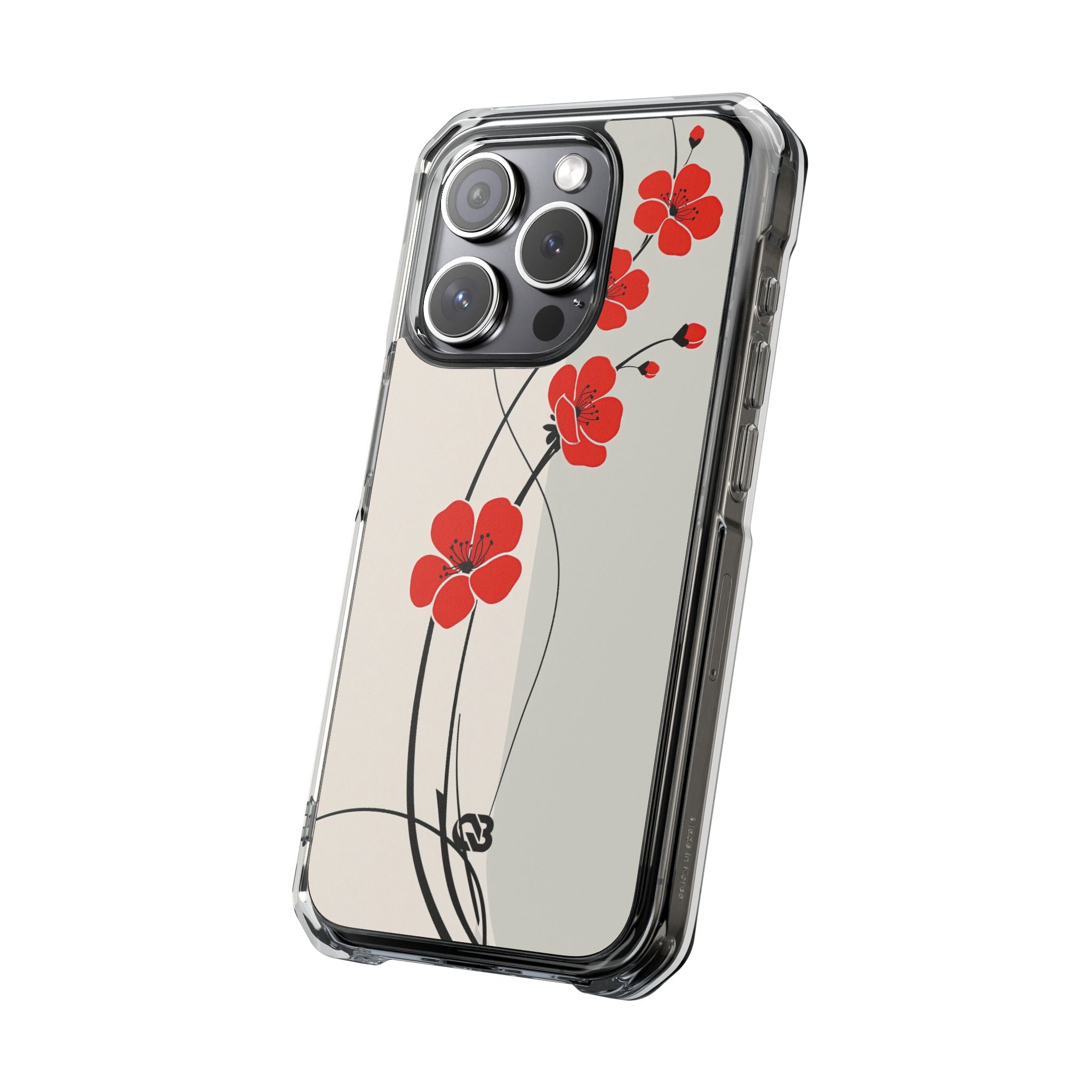 Red Impact MagSafe Phone Case for iPhone - Crimson Plum Ink