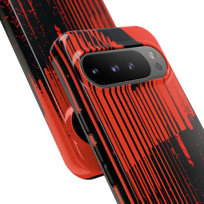 Red Tough Phone Case for Google Pixel - Crimson Brutalist Distortion
