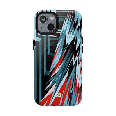 Blue Tough 2.0 Magsafe Phone Case for iPhone - Glitch Peak Cyan