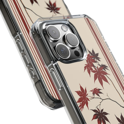 Red Impact MagSafe Phone Case for iPhone - Crimson Momiji Stripe