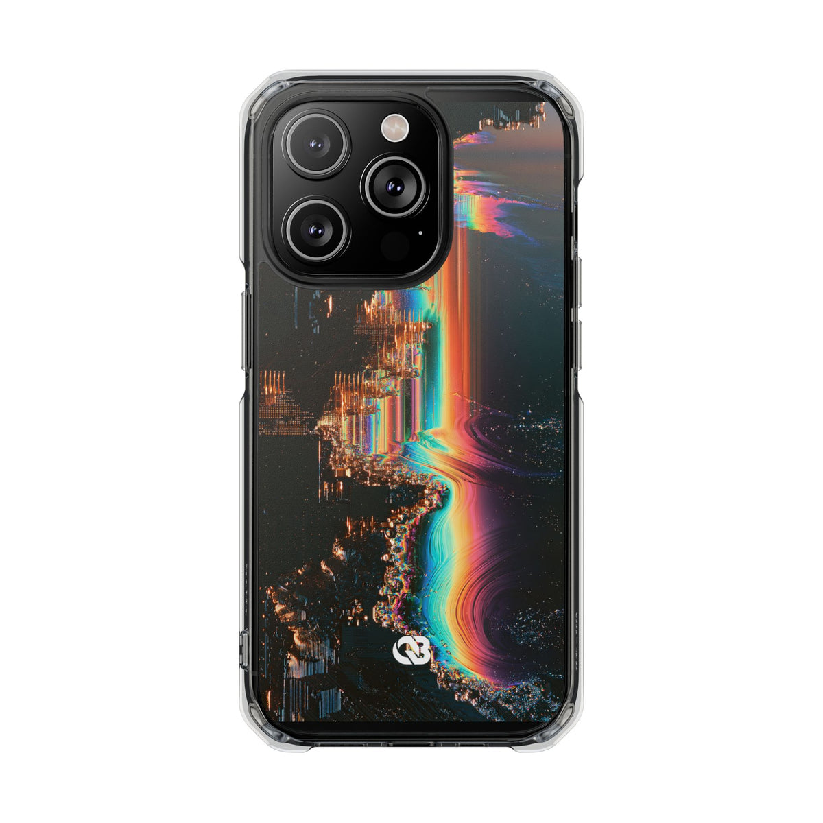 Prismatic Circuit · Clear Impact Magnetic Phone Case for iPhone · Black