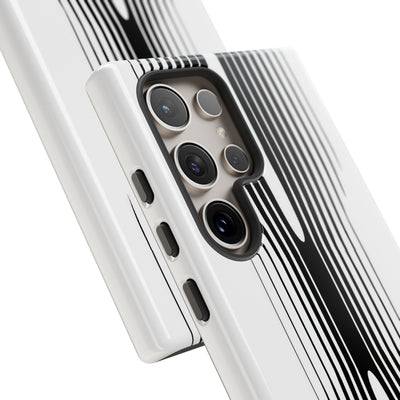 White Tough Phone Case for Samsung - Kinetic Mono Distortion