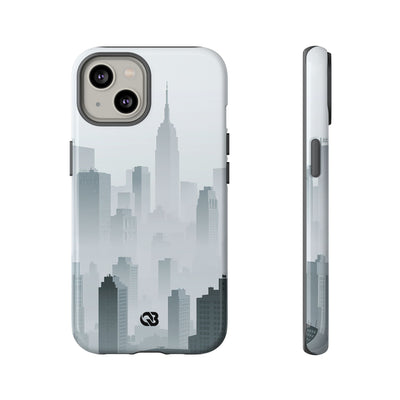 Grey Tough Phone Case for iPhone - Steel Mist Skyline