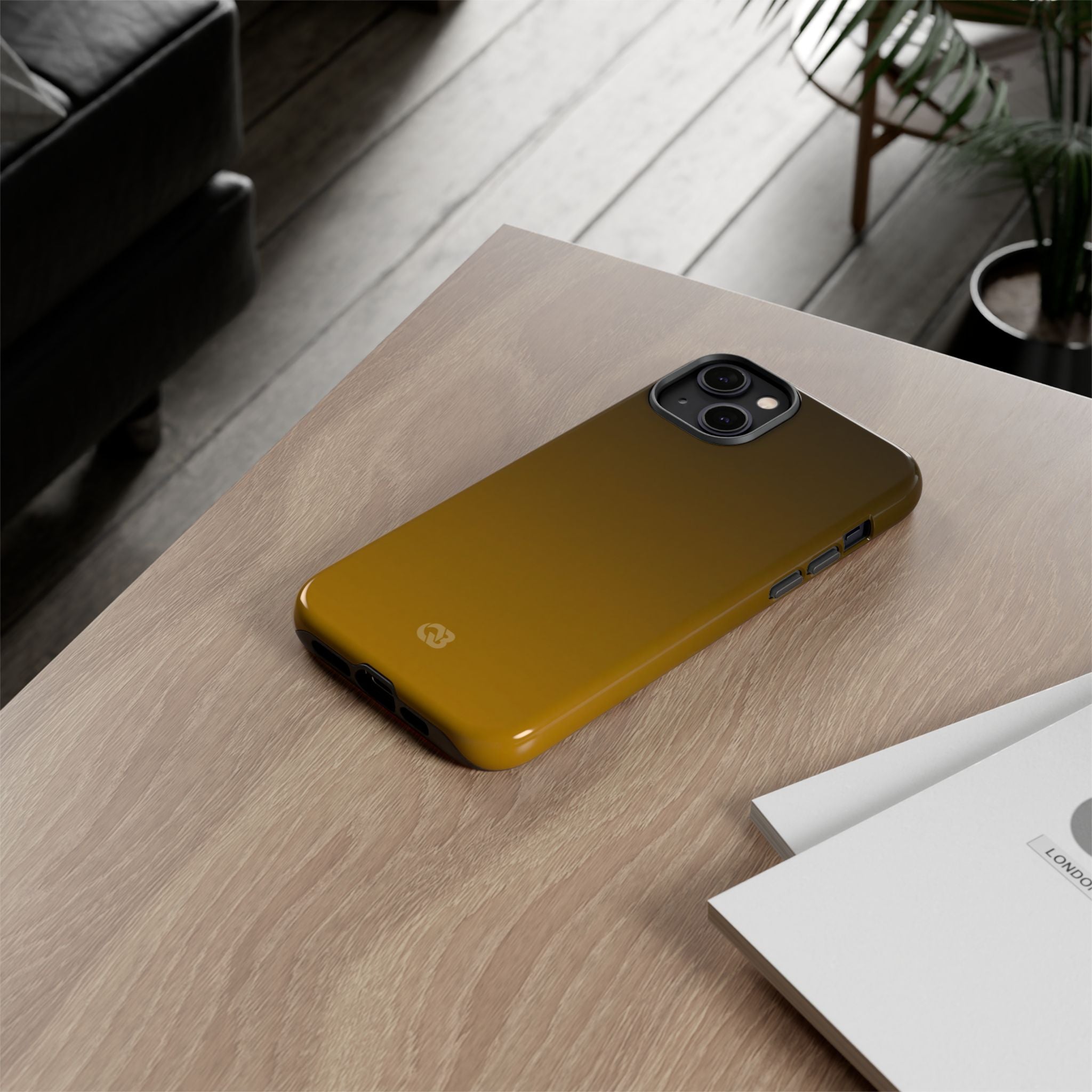 Gold Tough Phone Case for iPhone - Scorched Gold Haze