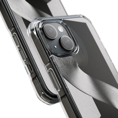 Grey Impact MagSafe Phone Case for iPhone - Obsidian Moiré Wave