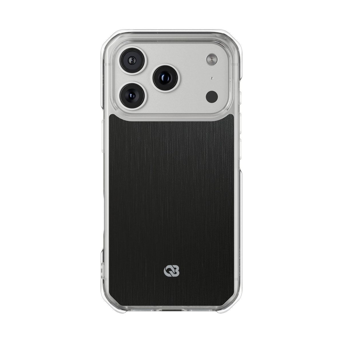 Obsidian Brushed Steel · Clear Impact Magnetic Phone Case for iPhone ·  Black