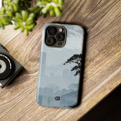 Grey Tough Phone Case for iPhone - Steel Slate Zen