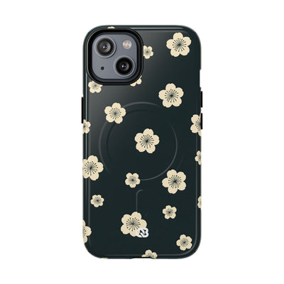 Teal Tough 2.0 Magsafe Phone Case for iPhone - Obsidian Cream Petals