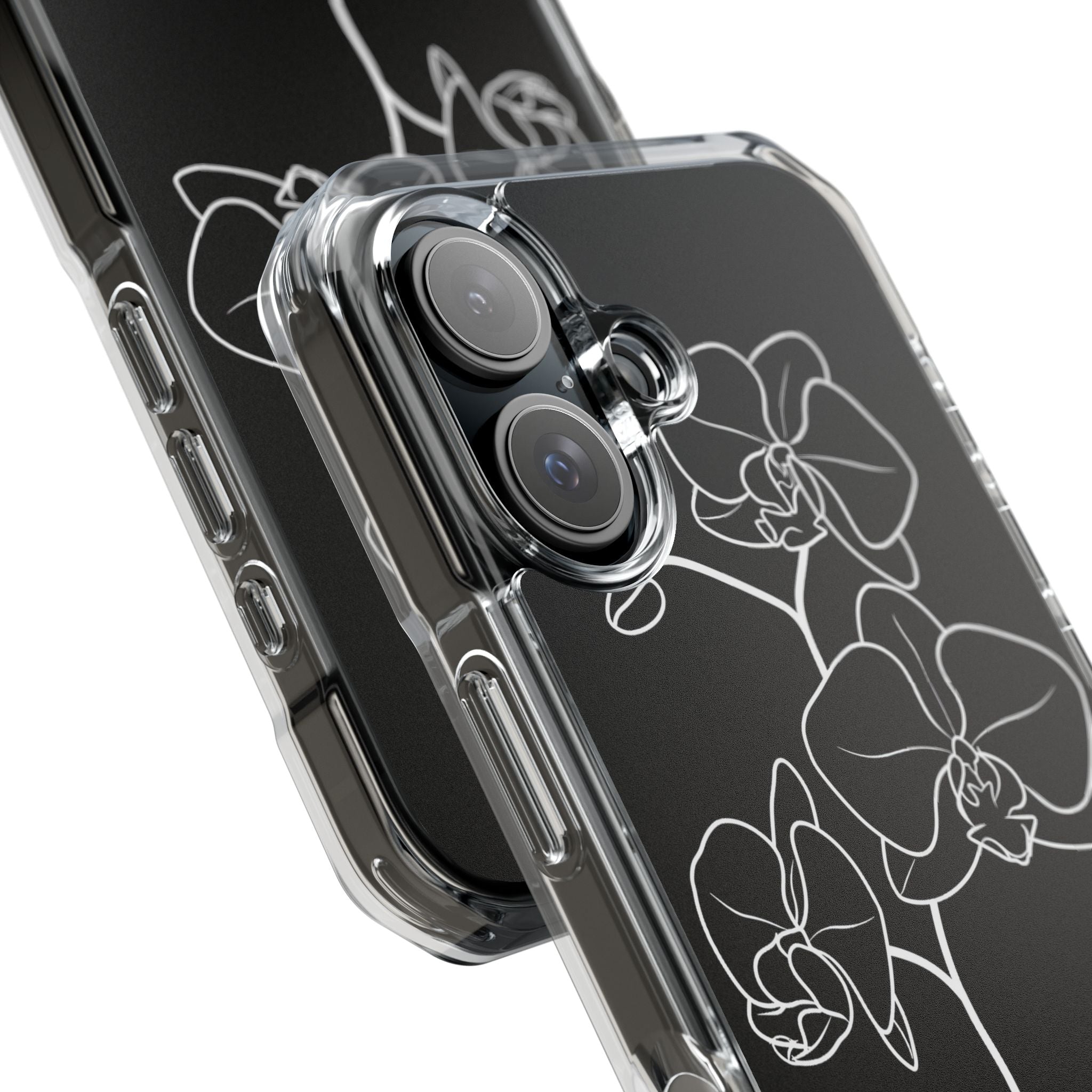 Black Impact MagSafe Phone Case for iPhone - Noir Alabaster Orchid