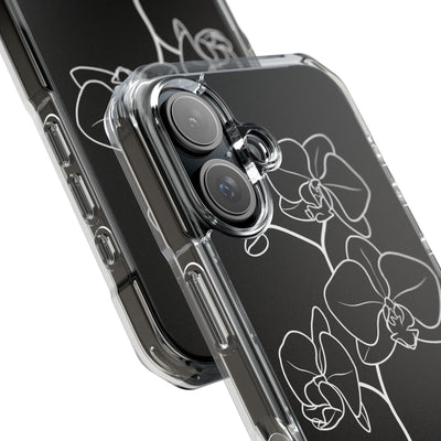 Black Impact MagSafe Phone Case for iPhone - Noir Alabaster Orchid