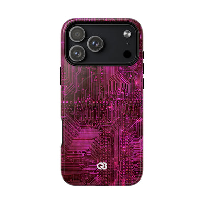 Magenta Circuit Trace · Tough 2.0 Magnetic Phone Case for iPhone · Pink