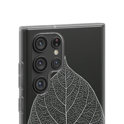 Black Lite Phone Case for Samsung - Bleached Leaf Lattice