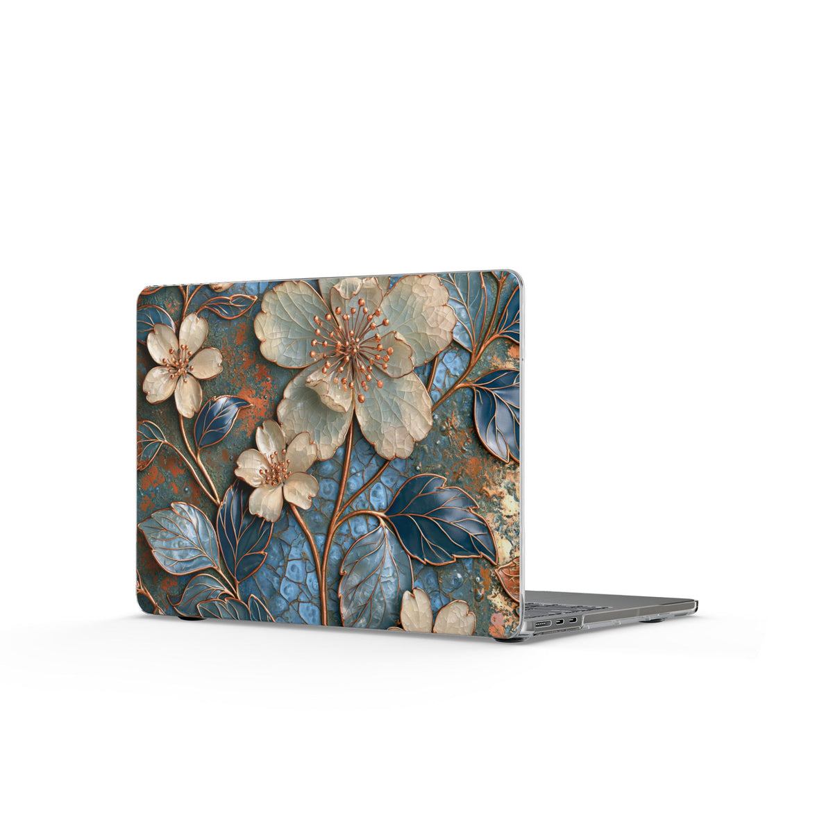 Gilded Blossom Reverie · Clear Hard Case for MacBook · Teal