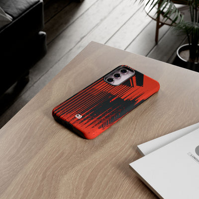 Red Tough Phone Case for Samsung - Crimson Brutalist Distortion