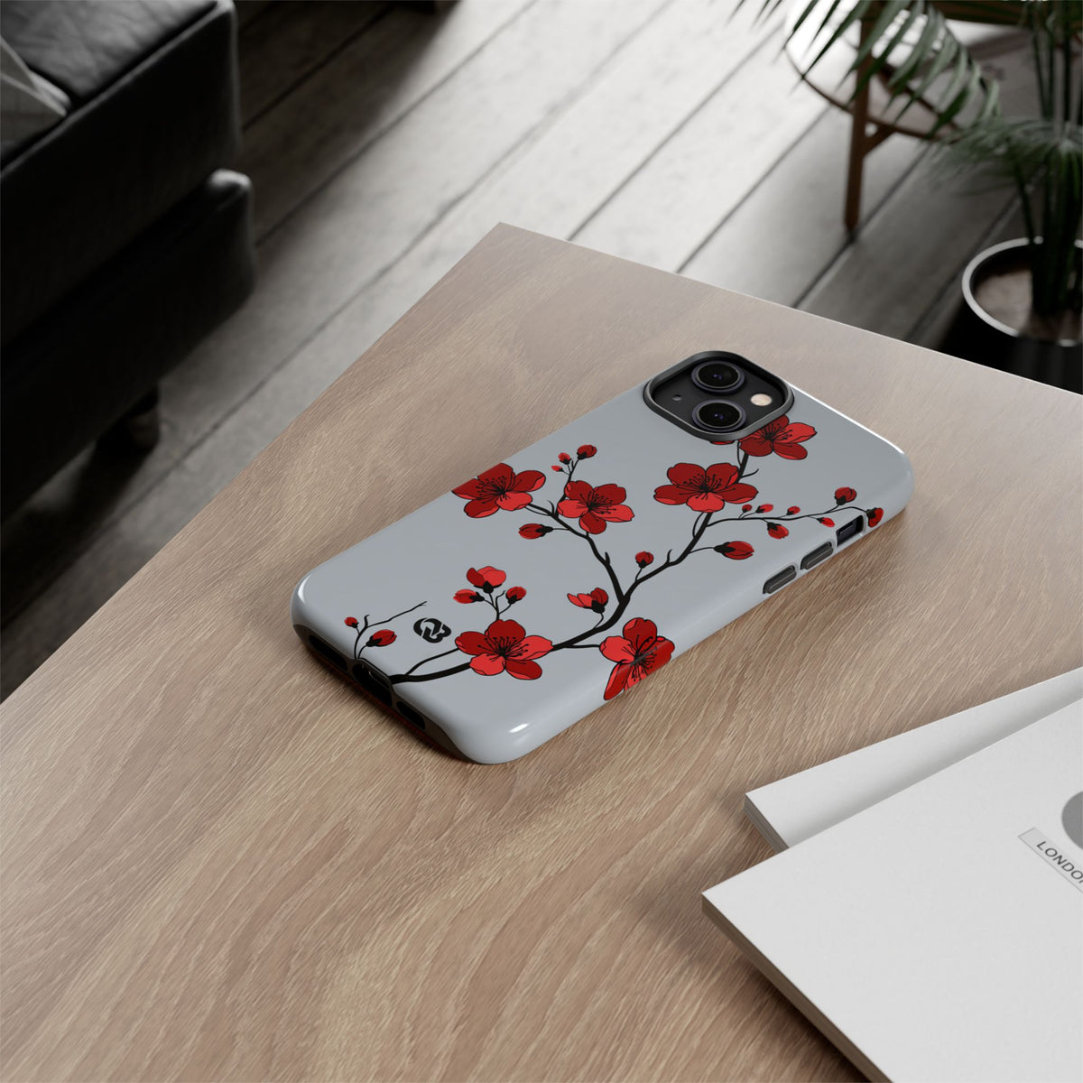 Scarlet Plum Blossom · Tough Phone Case for iPhone · Red
