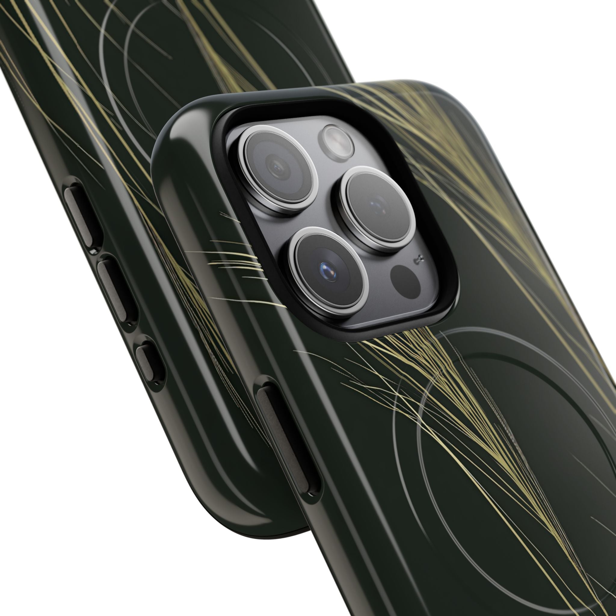 Green Tough 2.0 Magsafe Phone Case for iPhone - Midnight Gilded Grass