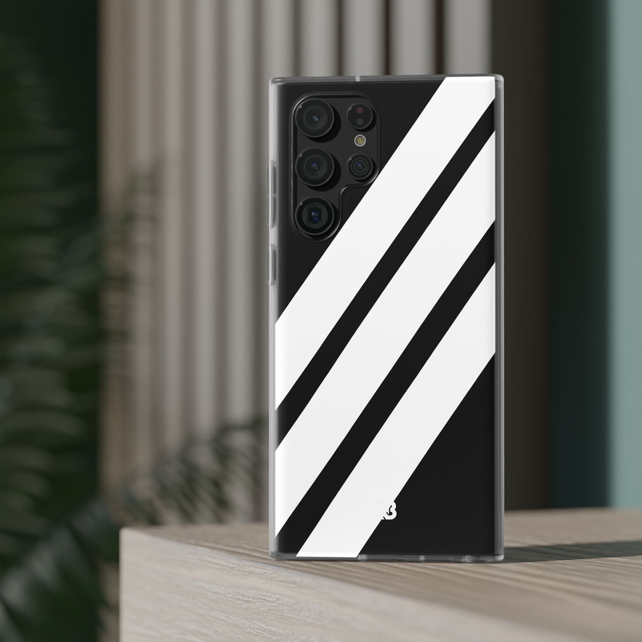 Obsidian White Bars · Soft Phone Case for Samsung