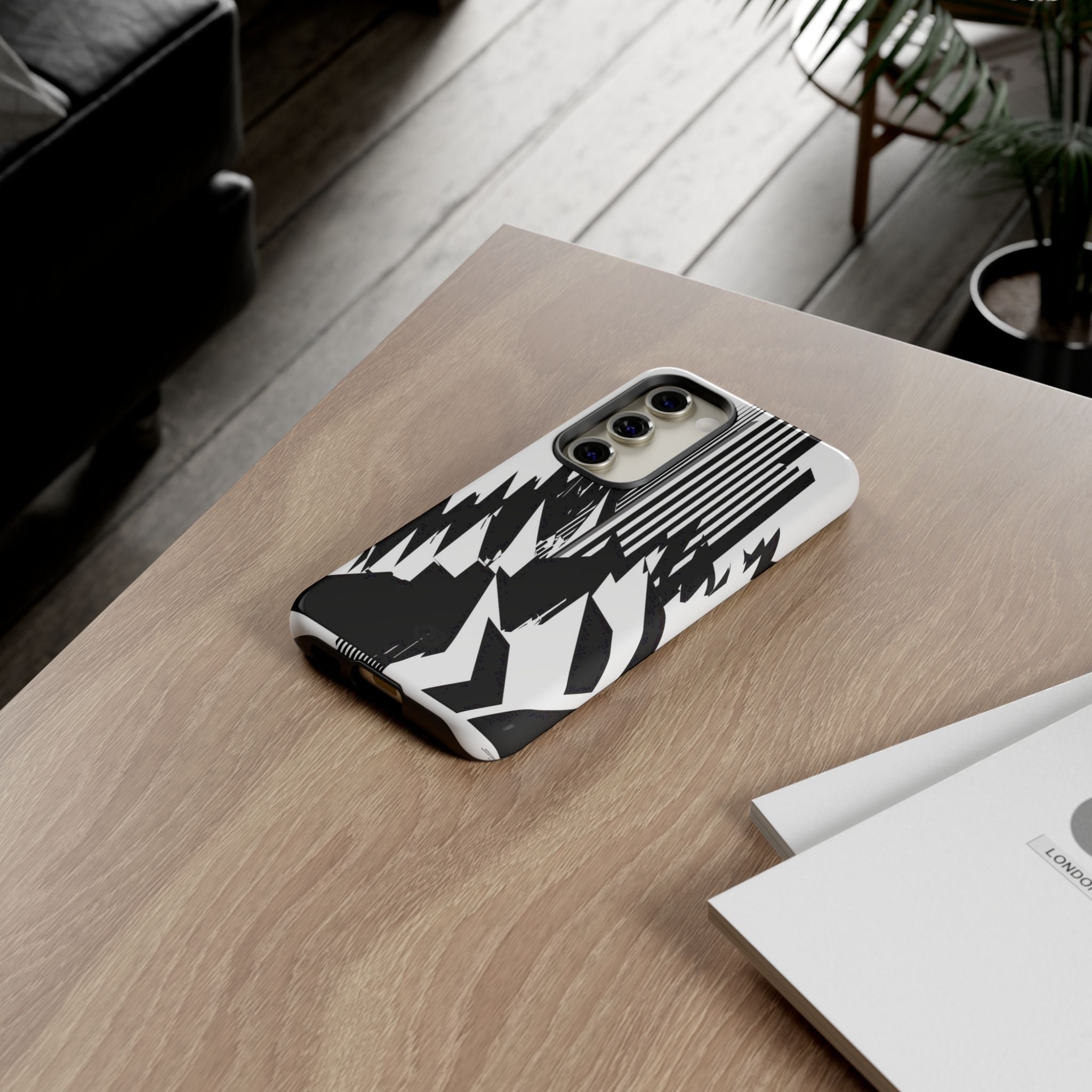 White Tough Phone Case for Samsung - Shattered Vector Spire