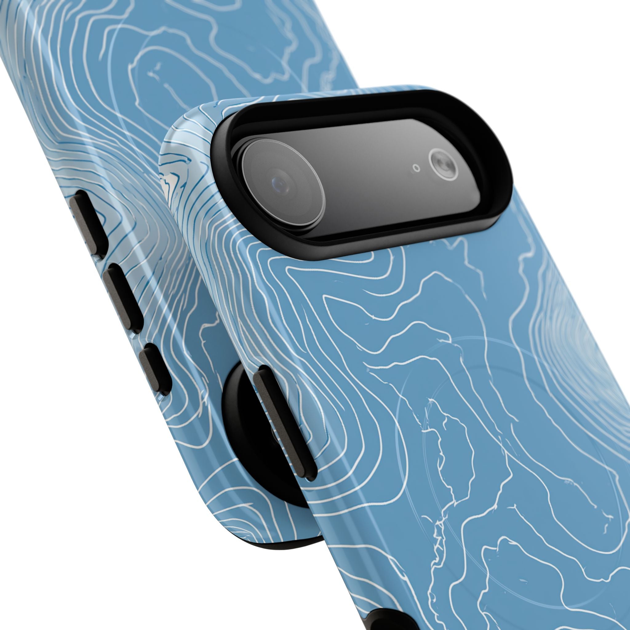 Blue Tough 2.0 Magsafe Phone Case for iPhone - Glacial Ridge Topo