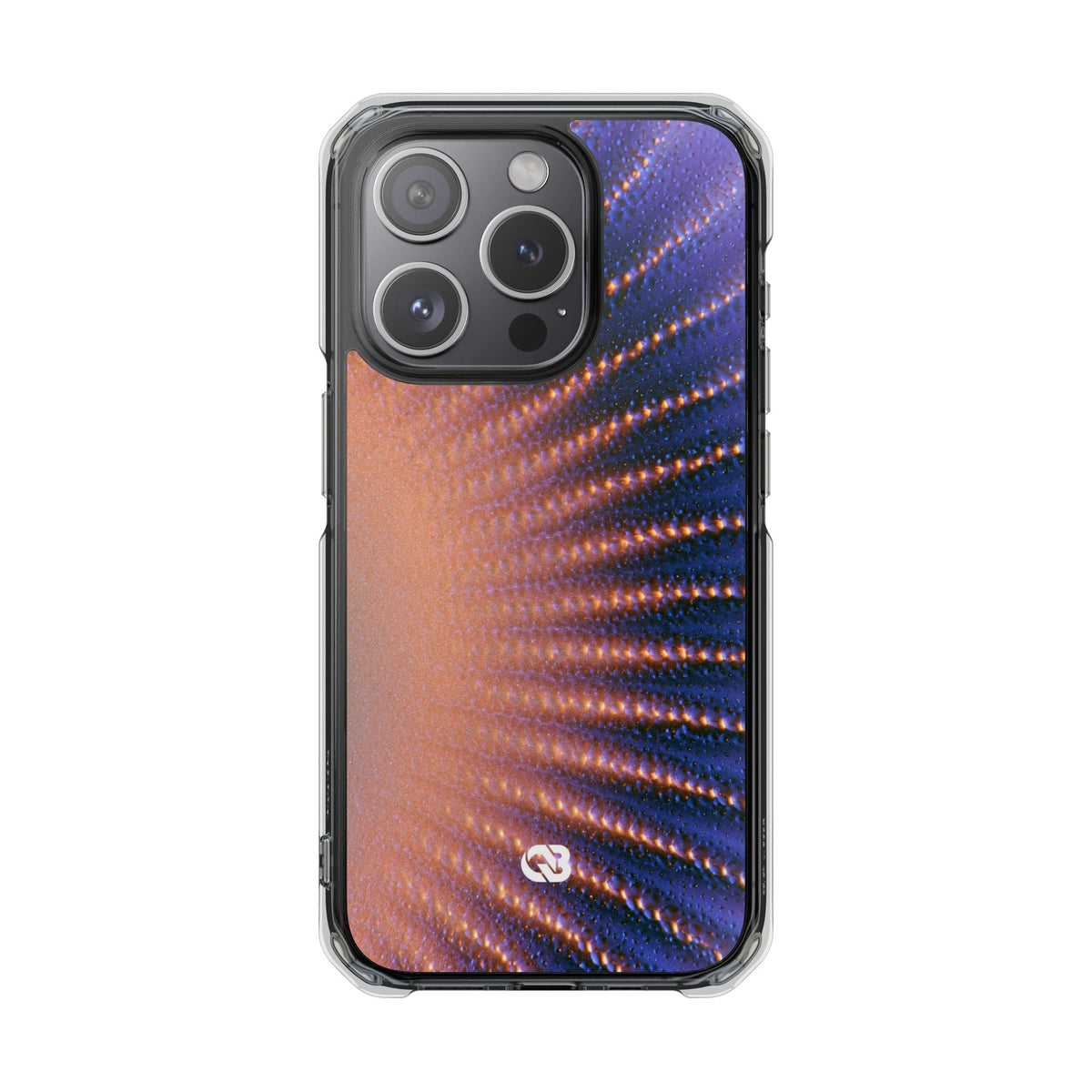 Luminous Aura Burst · Clear Impact Magnetic Phone Case for iPhone · Blue