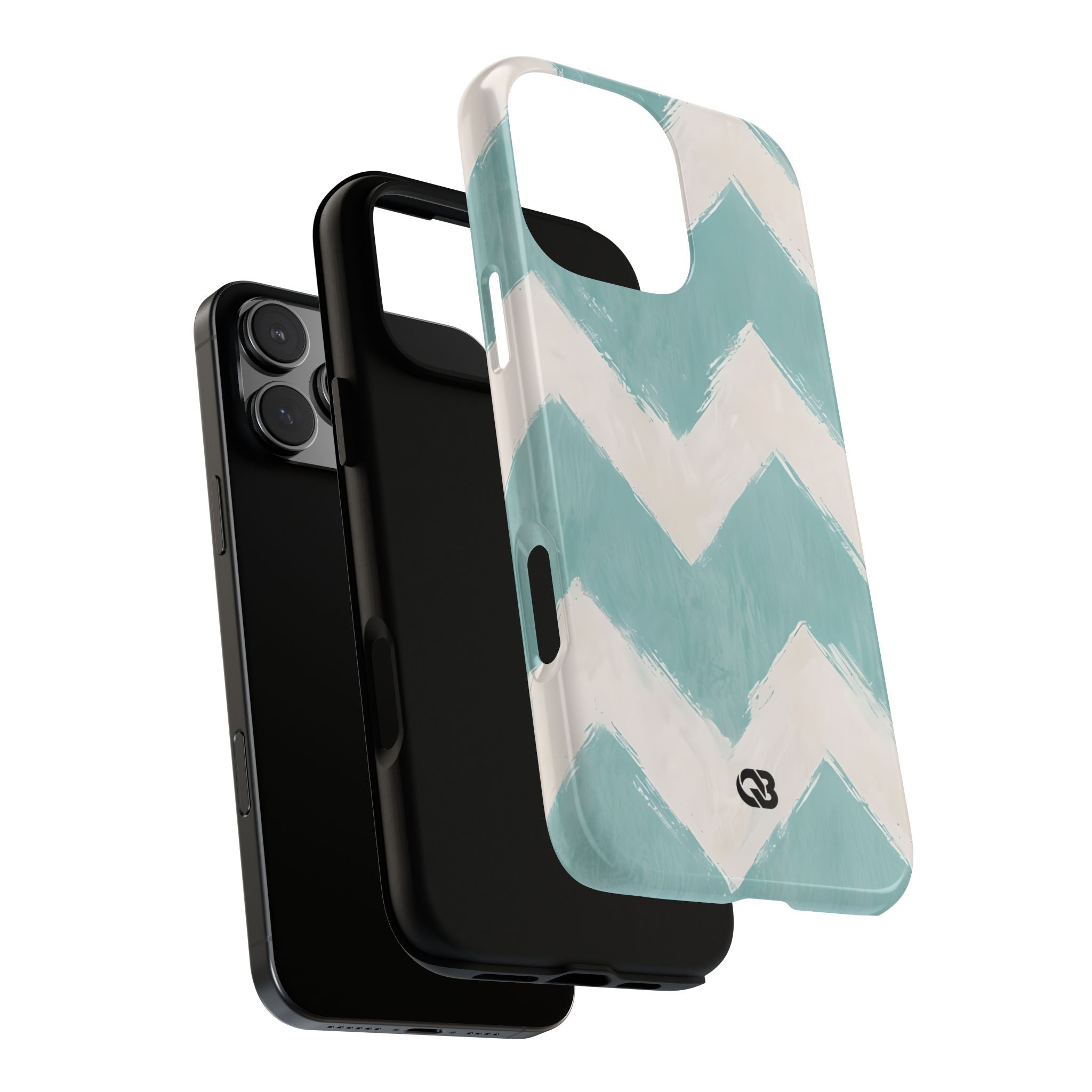 Teal Painted Chevron · Tough Phone Case for iPhone
