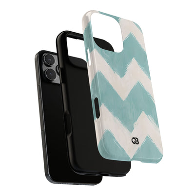 Teal Painted Chevron · Tough Phone Case for iPhone