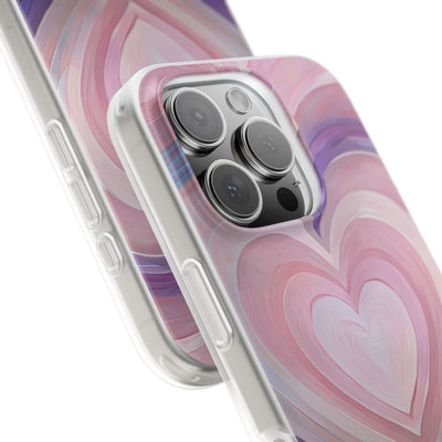 Lavender Pulse Hearts · Soft Mobilskal för iPhone