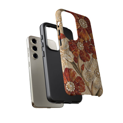 Carnelian Pearl Bloom · Tough Phone Case for Samsung · Orange