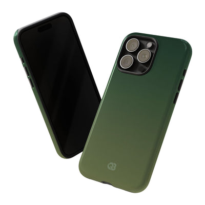 Green Tough Phone Case for iPhone - Shadow Moss Grain