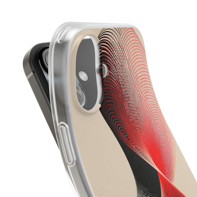 Red Lite Phone Case for iPhone - Crimson Grid Vortex