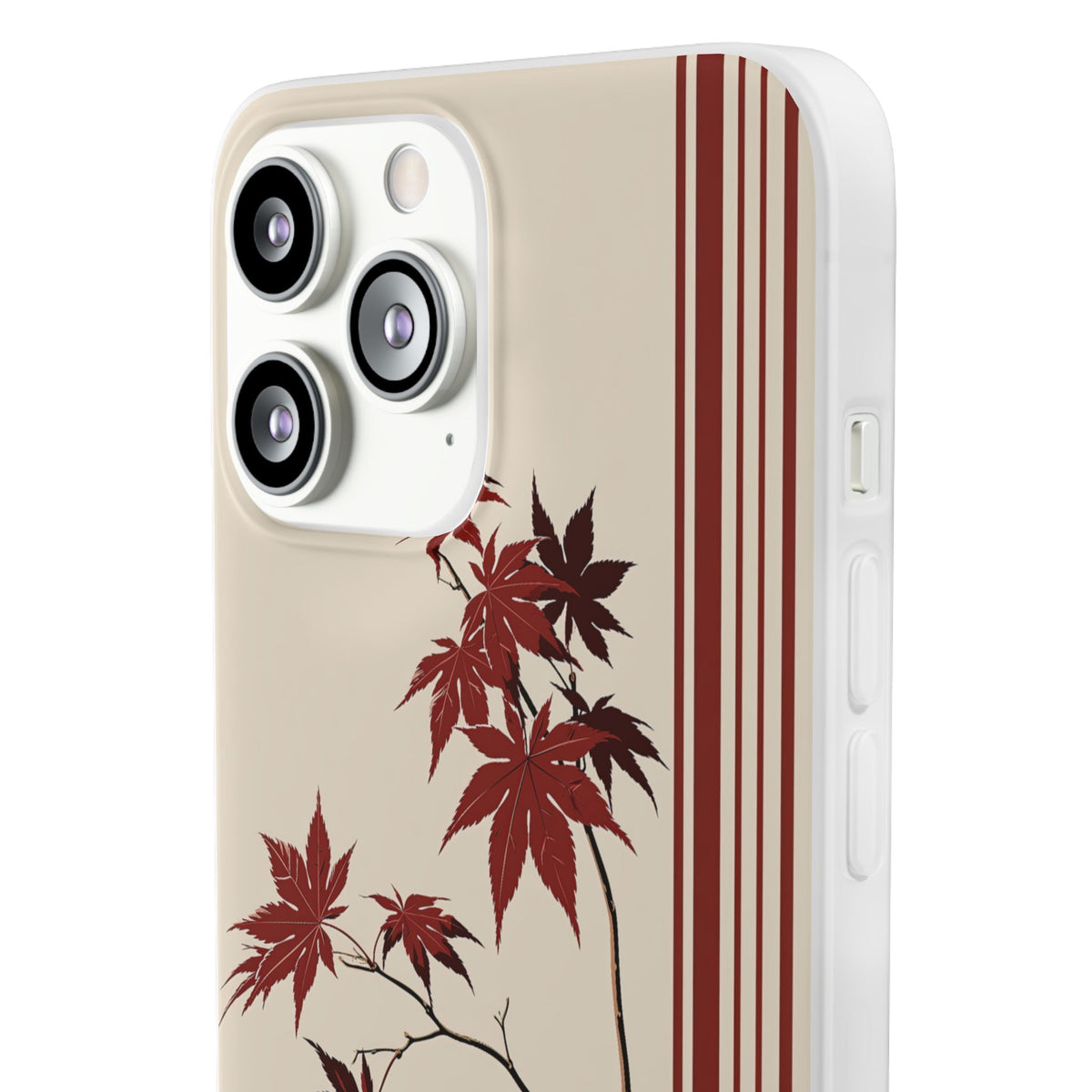 Crimson Maple Branch · Lite Phone Case for iPhone ·  Beige