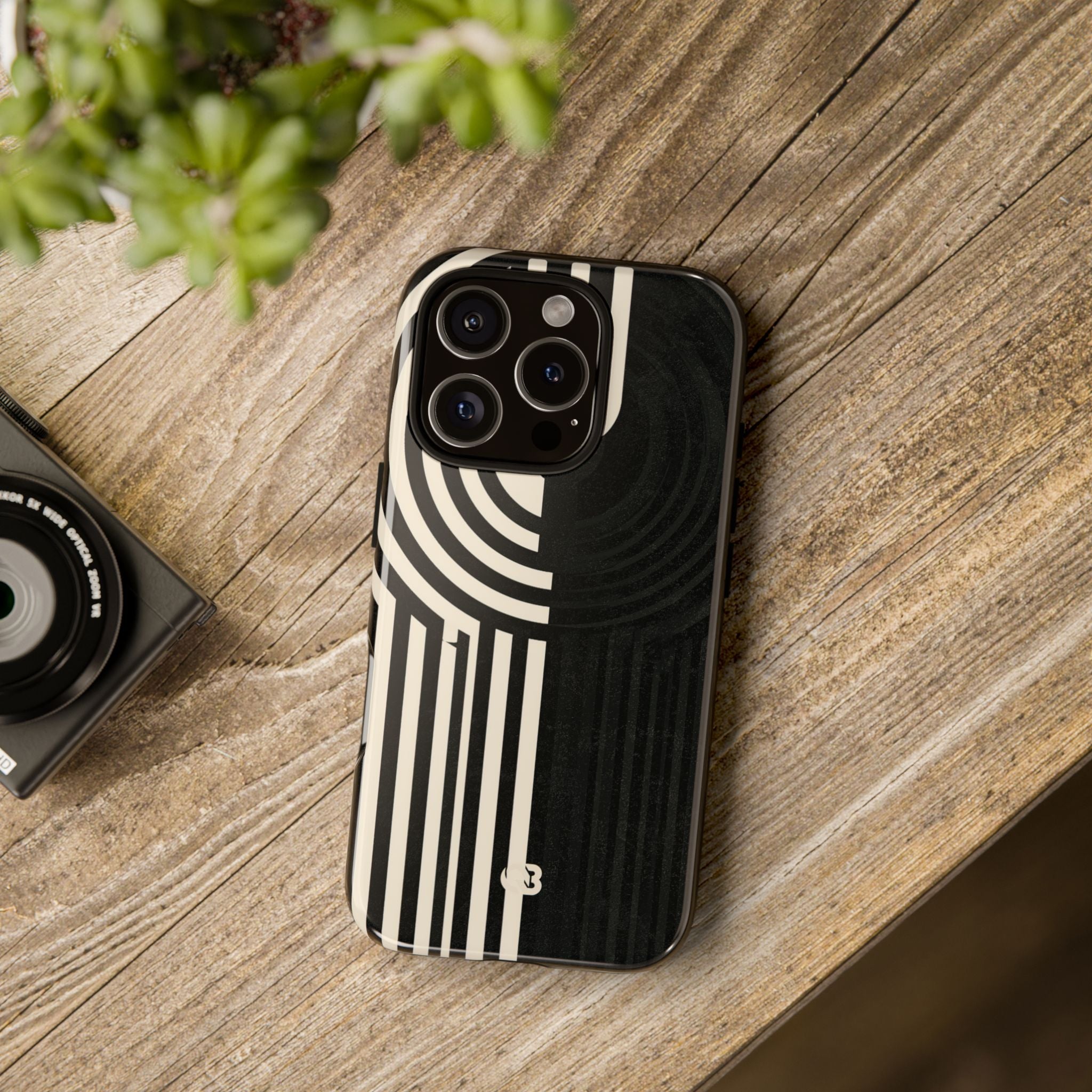 Beige Tough Phone Case for iPhone - Monolith Ivory Signal