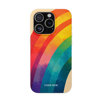 Kuvioitu sateenkaari-kaari iPhone 15 Pro -pehmeä suojakotelo