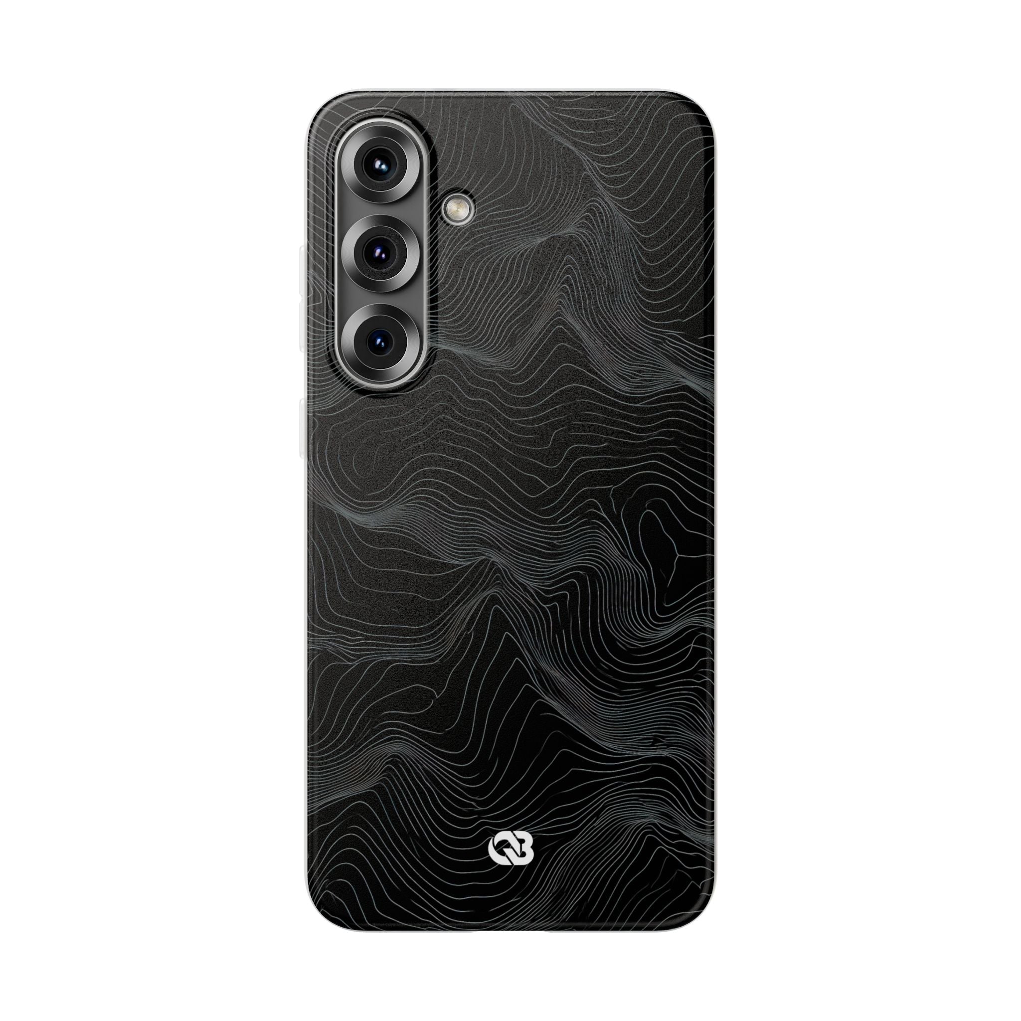 Black Lite Phone Case for Samsung - Obsidian Topo Wireframe