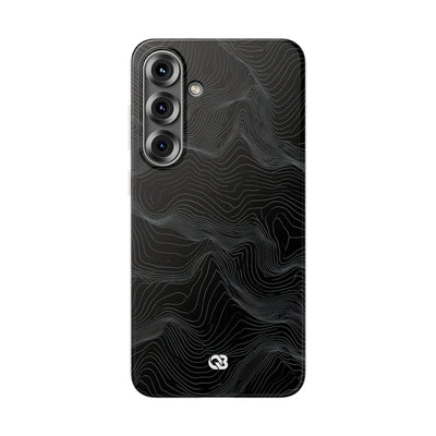 Black Lite Phone Case for Samsung - Obsidian Topo Wireframe