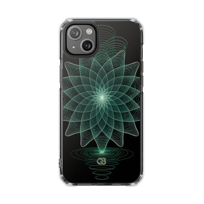 Green Impact MagSafe Phone Case for iPhone - Cyan Signal Bloom